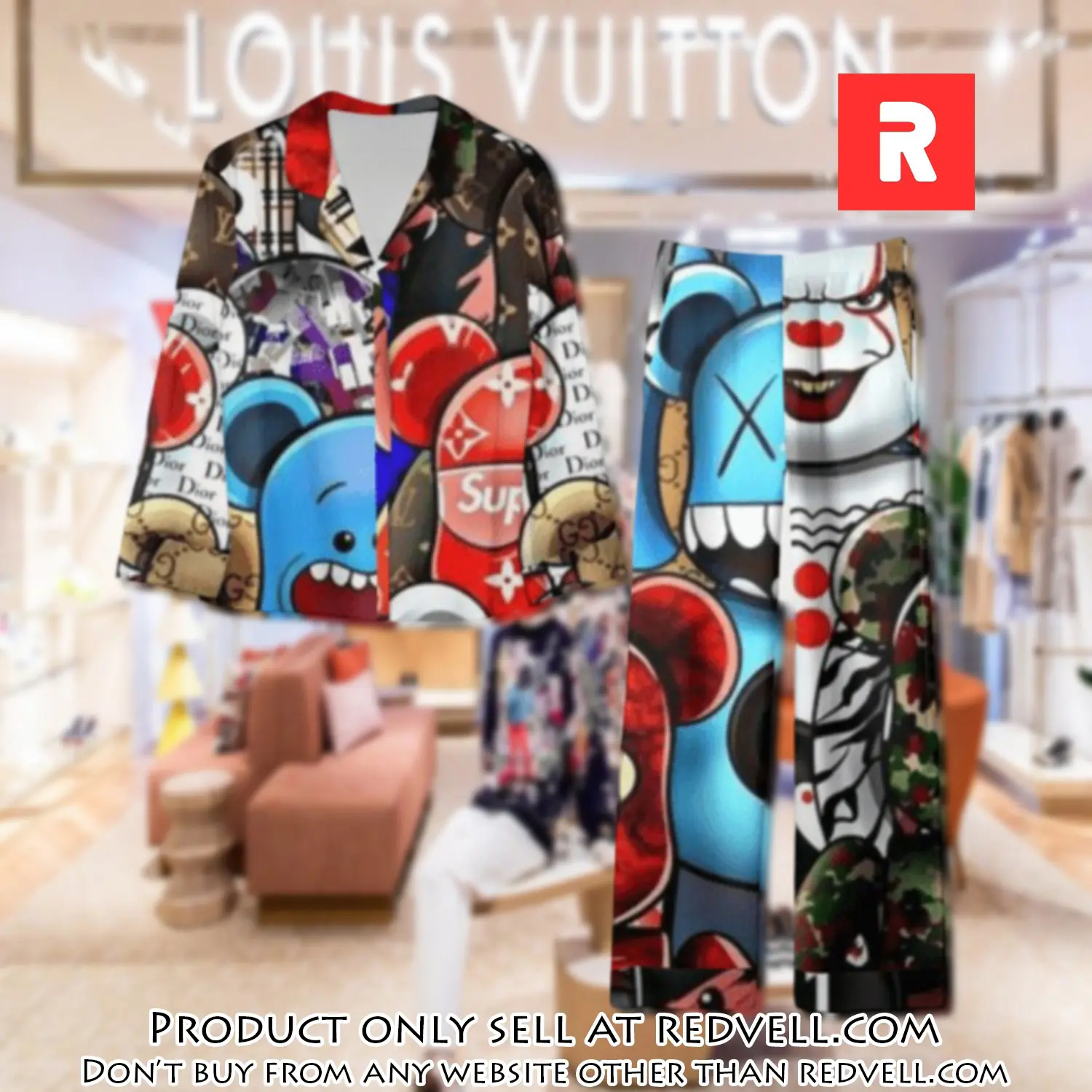 Trending luxury lv satin pajama set pjs1076 rv5533470